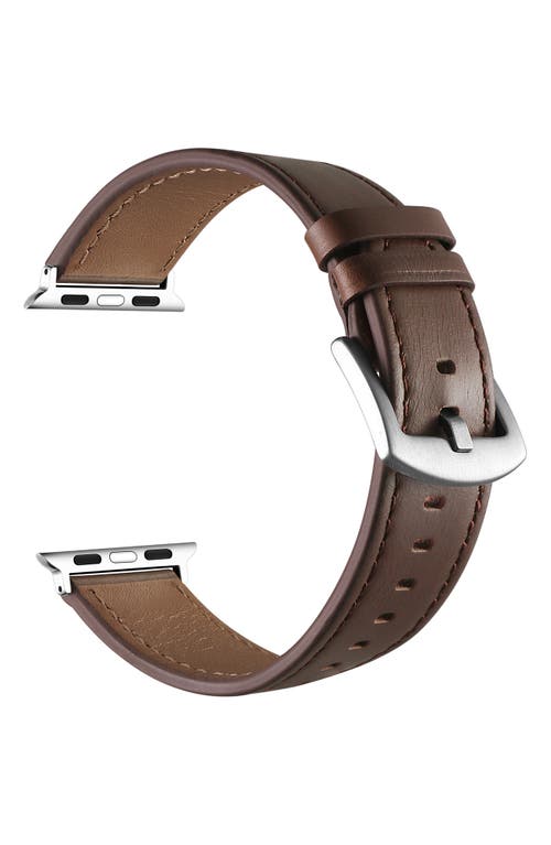 The Posh Tech Drake Leather Apple Watch® Watchband In Brown