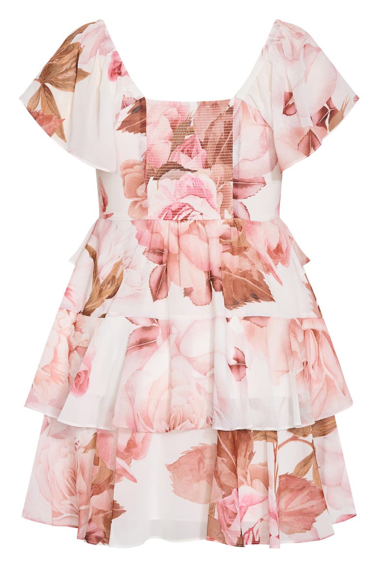 Sienna Floral Tiered Ruffle Dress, Alternate, color, SUNLIT PETALS