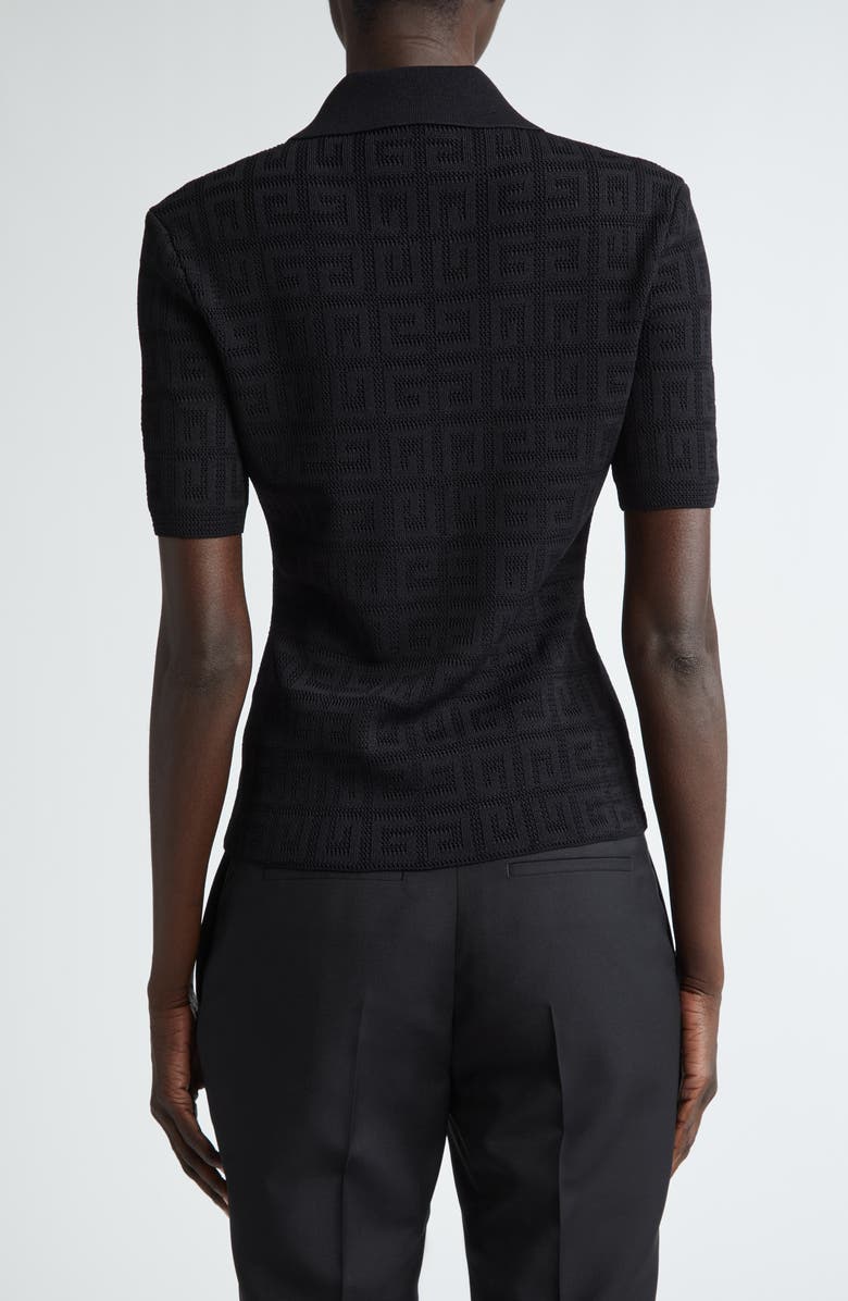 Givenchy 4G Jacquard Mesh Polo, Alternate, color, 