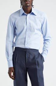 Thom Sweeney Stretch Poplin Button-Up Shirt