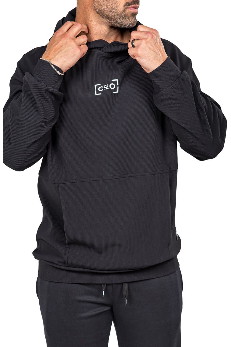 Marthyr Ribbed Hoodie, Alternate, color, BLACK