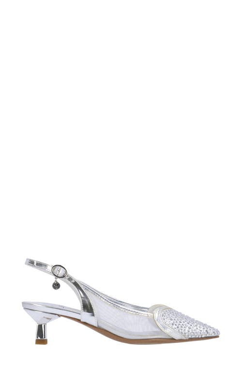 J. Reneé Gwyn Pointed Toe Slingback Pump In Silver