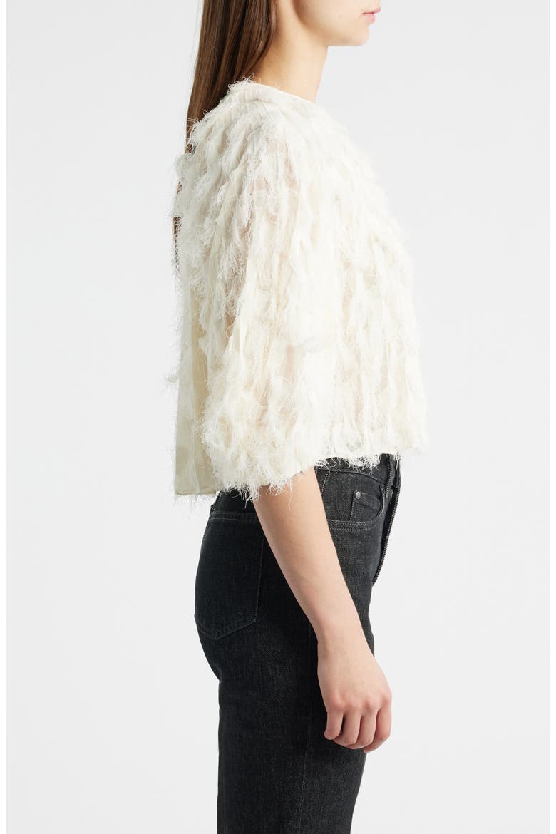 Baima Feather Jacquard Top, Alternate, color, OPEN WHT