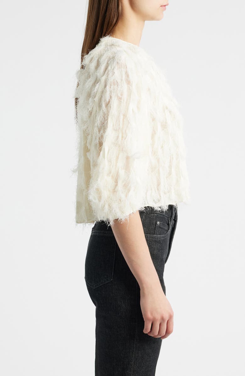 BOSS Baima Feather Jacquard Top, Alternate, color, Soft Cream