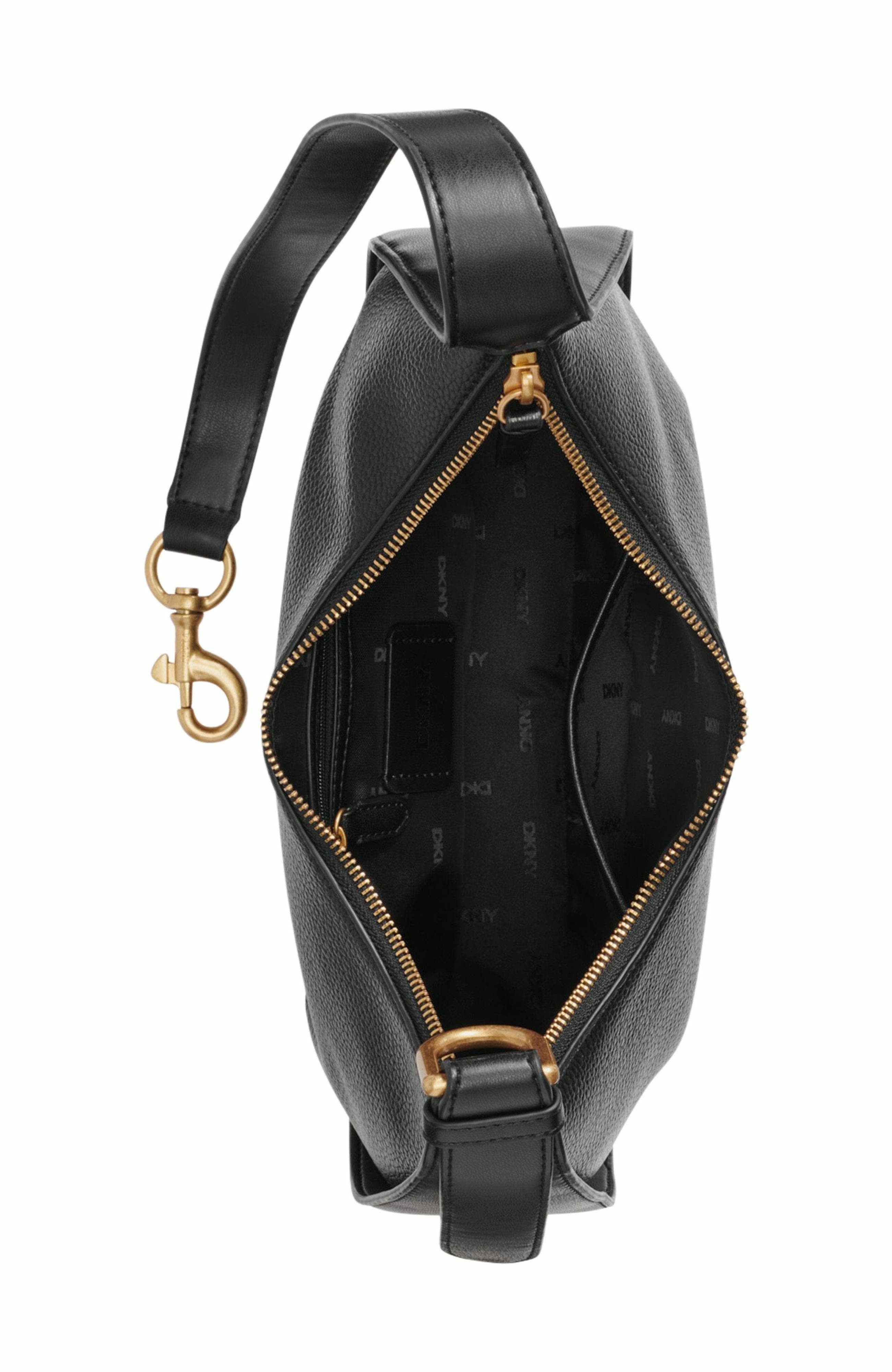 DKNY Thyme Hobo Bag, Alternate, color, Black/Gold