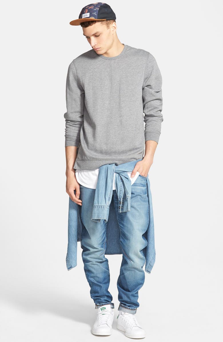 The Rail Side Zip Crewneck Sweatshirt, Alternate, color, 