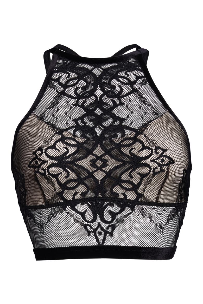 Narcissus Crop Top, Alternate, color, CAVIAR