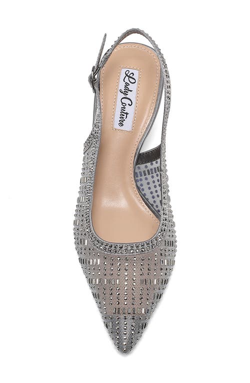 Lady Couture Linda Kitten Heel Slingback Pump In Gray