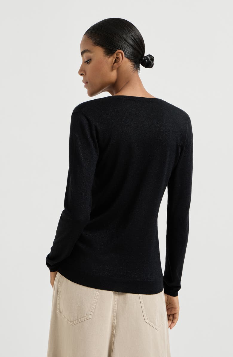 Brunello Cucinelli Cashmere and silk sweater, Alternate, color, Black