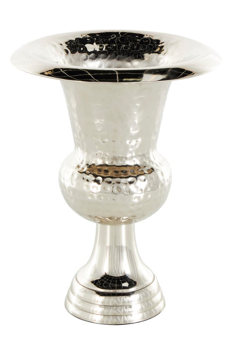 VIVIAN LUNE HOME Textured Metal Vase, Main, color, Silver