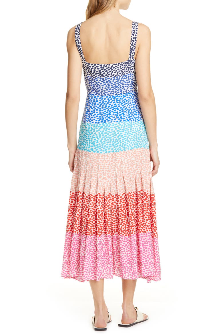 Karen Stripe Silk Dress, Alternate, color, RAINBOW GRADIENT PLMT
