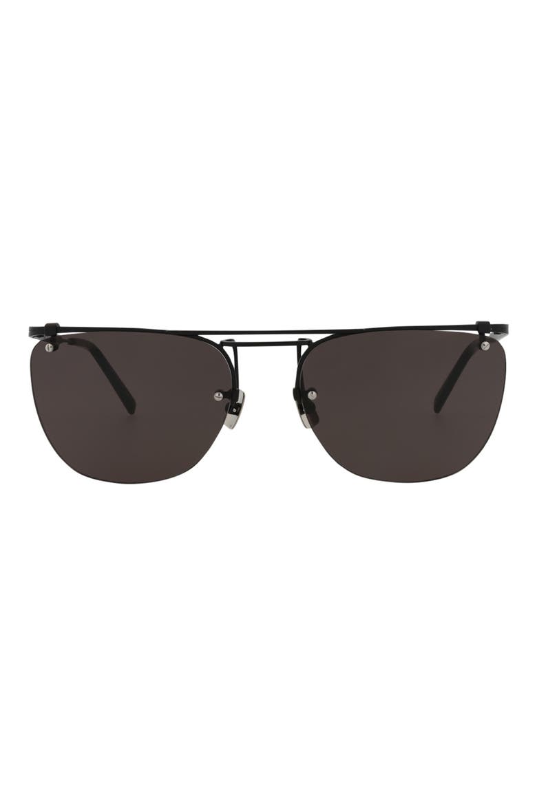 58mm Novelty Square Sunglasses, Main, color, BLACK BLACK BLACK