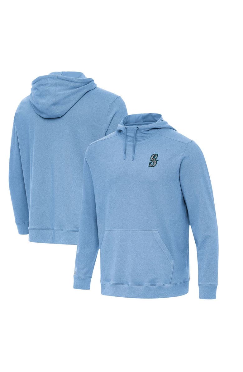 ANTIGUA Men's Antigua  Heather Powder Blue Seattle Mariners Cloud Pullover Hoodie, Main, color, Heather Powder Blue