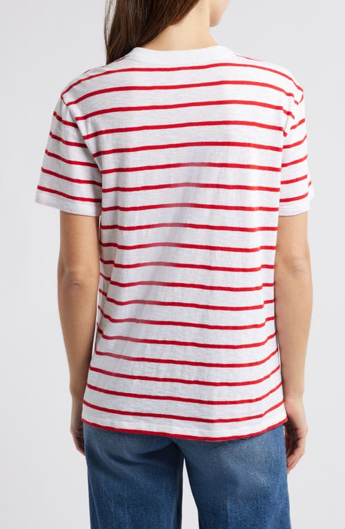 Caslon ® Stripe Heart Embellished Cotton T-shirt
