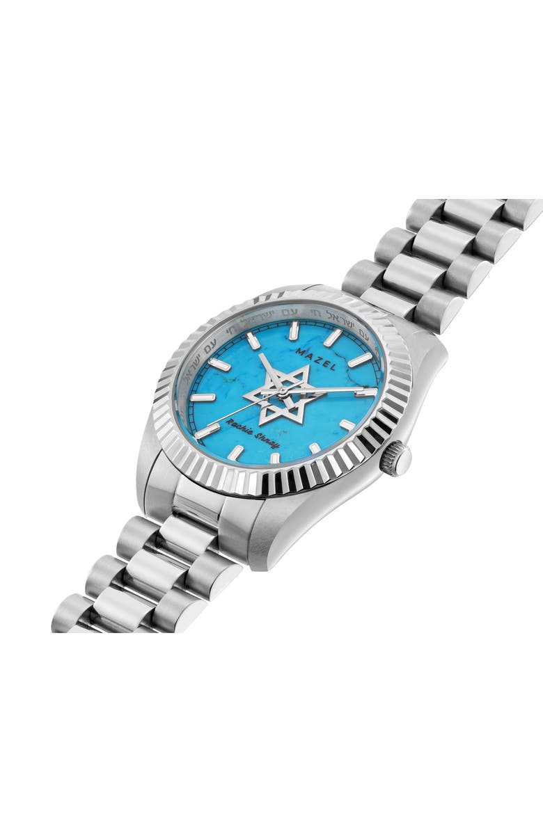 Rachie Shnay The Mazel Turquoise Bracelet Watch, 36mm, Alternate, color, Turqoise