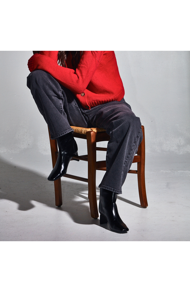 Amie Rafa Harlow Leather Bootie, Alternate, color, Black