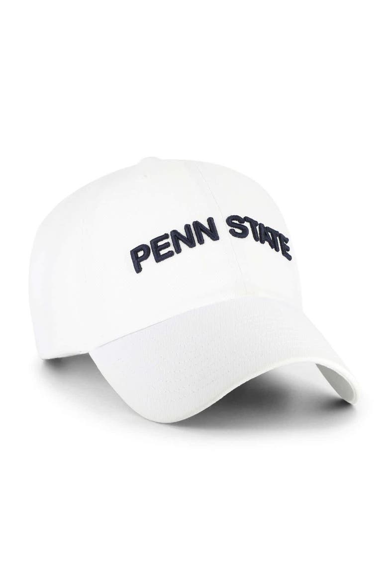 Men's '47 White Penn State Nittany Lions Clean Up Adjustable Hat, Alternate, color, White
