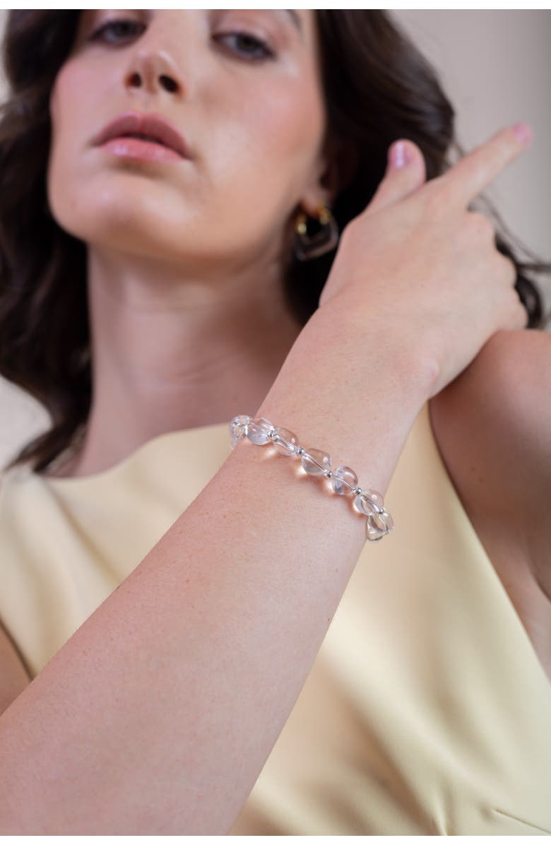 Zynnia Collective See Through Pebble Bracelet, Alternate, color, Silver
