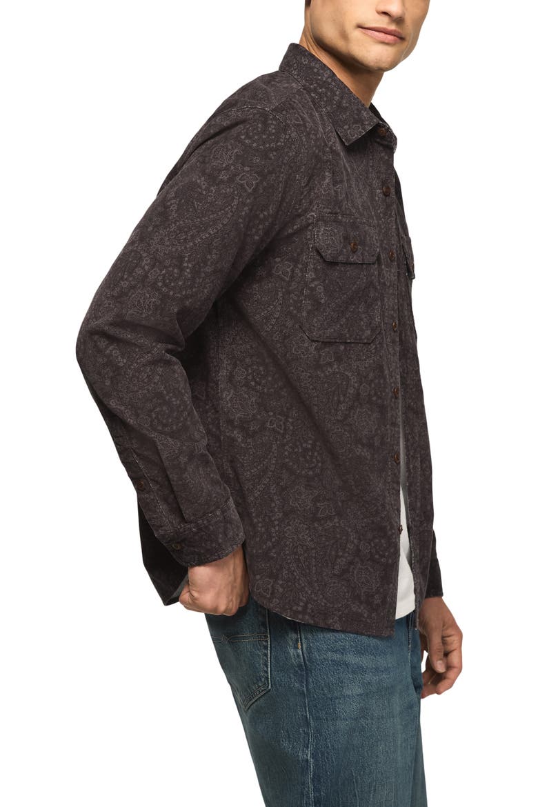 Printed Corduroy Workshirt, Alternate, color, BLACK PRINT