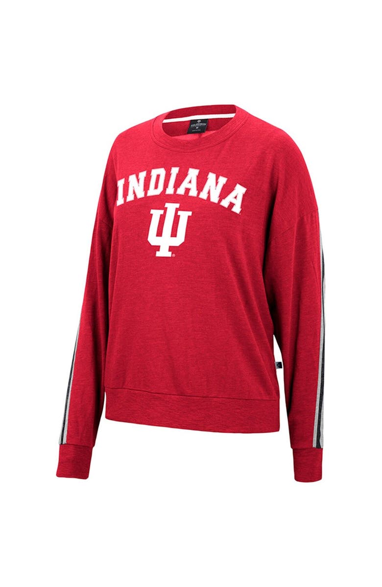 COLOSSEUM Women's Colosseum Heathered Crimson Indiana Hoosiers Team Oversized Pullover Sweatshirt, Alternate, color, 