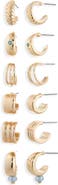 NORDSTROM RACK Set of 6 Huggie Hoop Earrings