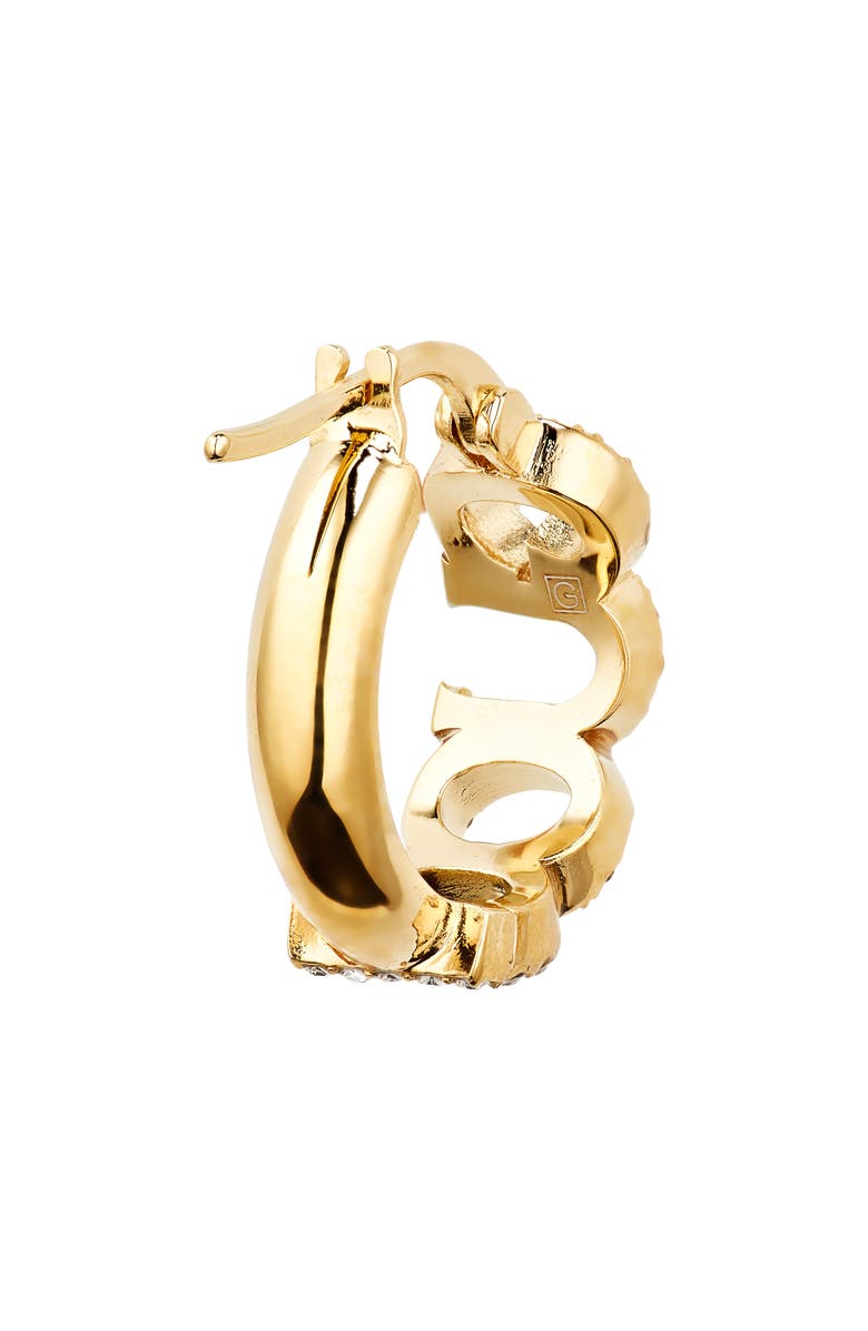 Gucci Crystal Script Hoop Earrings, Alternate, color, 