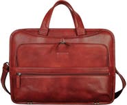 Mancini Leather Triple Compartment Briefcase