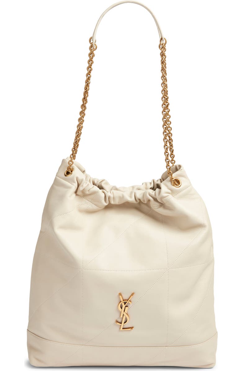 Saint Laurent Large Jamie 4.3 Patchwork Leather Shoulder Bag, Main, color, Blanc Vintage