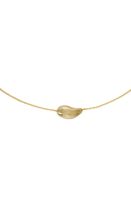 Tory Burch Wave Pendant Necklace In Gold