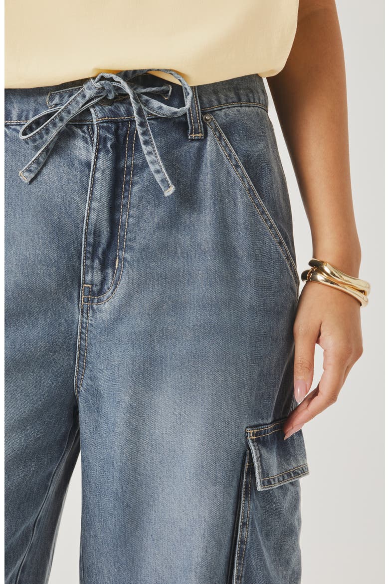 Denim Cargo Shorts, Alternate, color, BLEACHED INDIGO BLUE