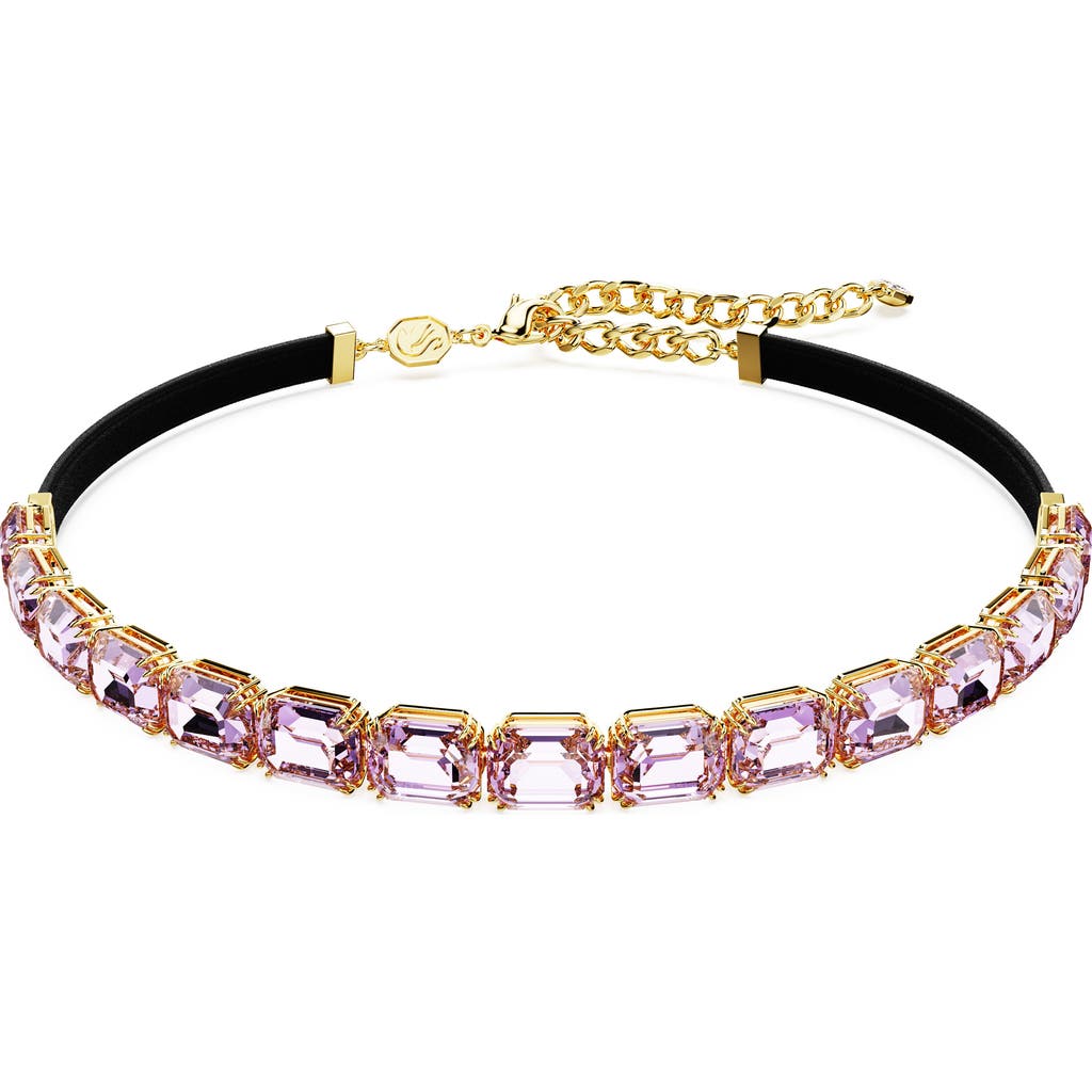 Swarovski Millenia Octagon Cut Tennis Choker In Violett