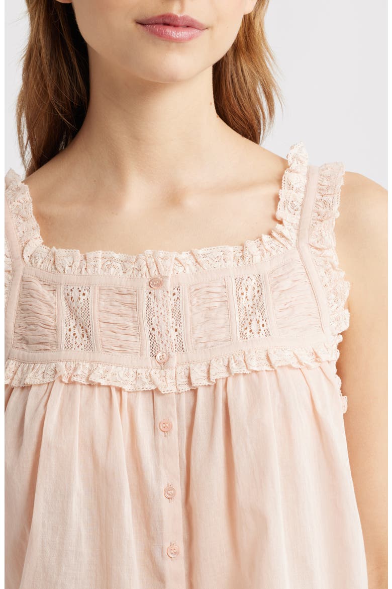 Fidella Lace Trim Top, Alternate, color, BLUSH