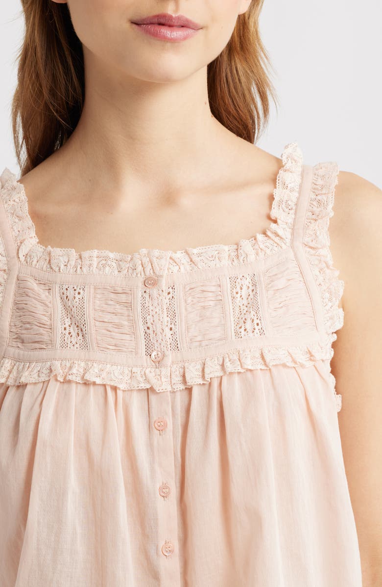 DÔEN Fidella Lace Trim Top, Alternate, color, Blush