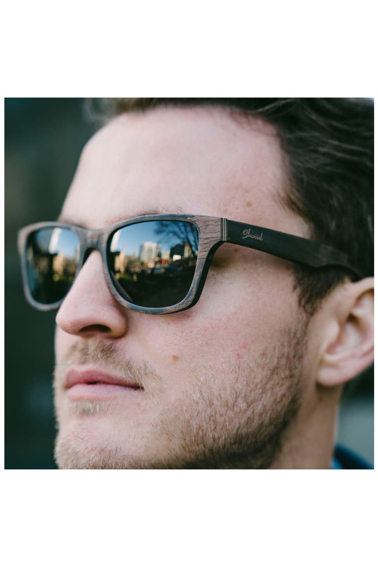 'Canby' 54mm Wood Sunglasses, Alternate, color, DARK WALNUT/ DARK GREY