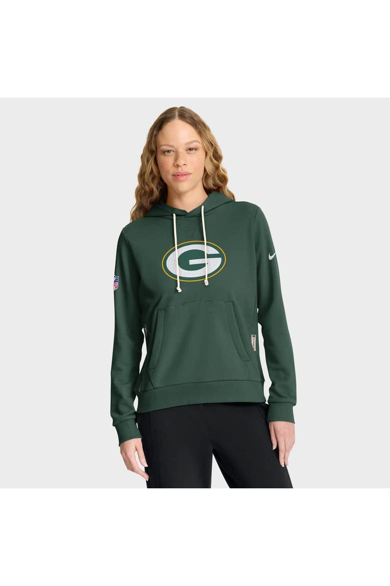 Women's Nike Green Green Bay Packers Sideline Standard Issue Initial Home Dri-FIT Hoodie, Main, color, Green