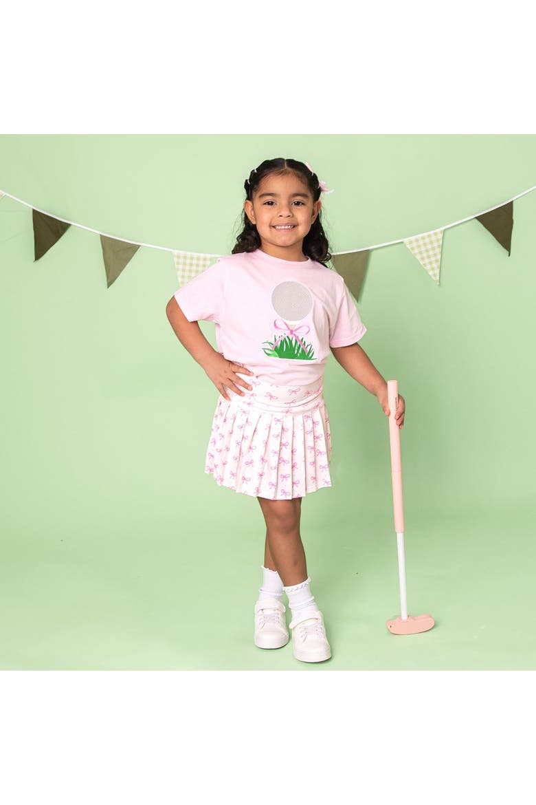 Golf Tee Bow Patch Short Sleeve T-Shirt, Alternate, color, Ballet Pink