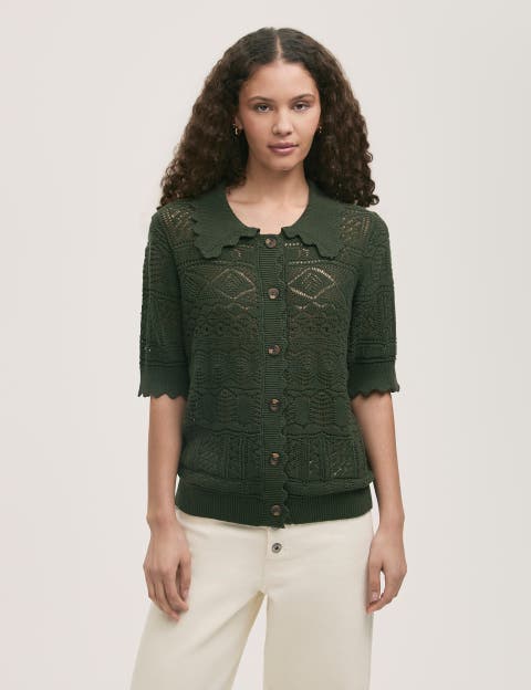 Marlowe Short Sleeve Crochet Cardigan