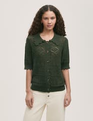 Finery London Marlowe Short Sleeve Crochet Cardigan