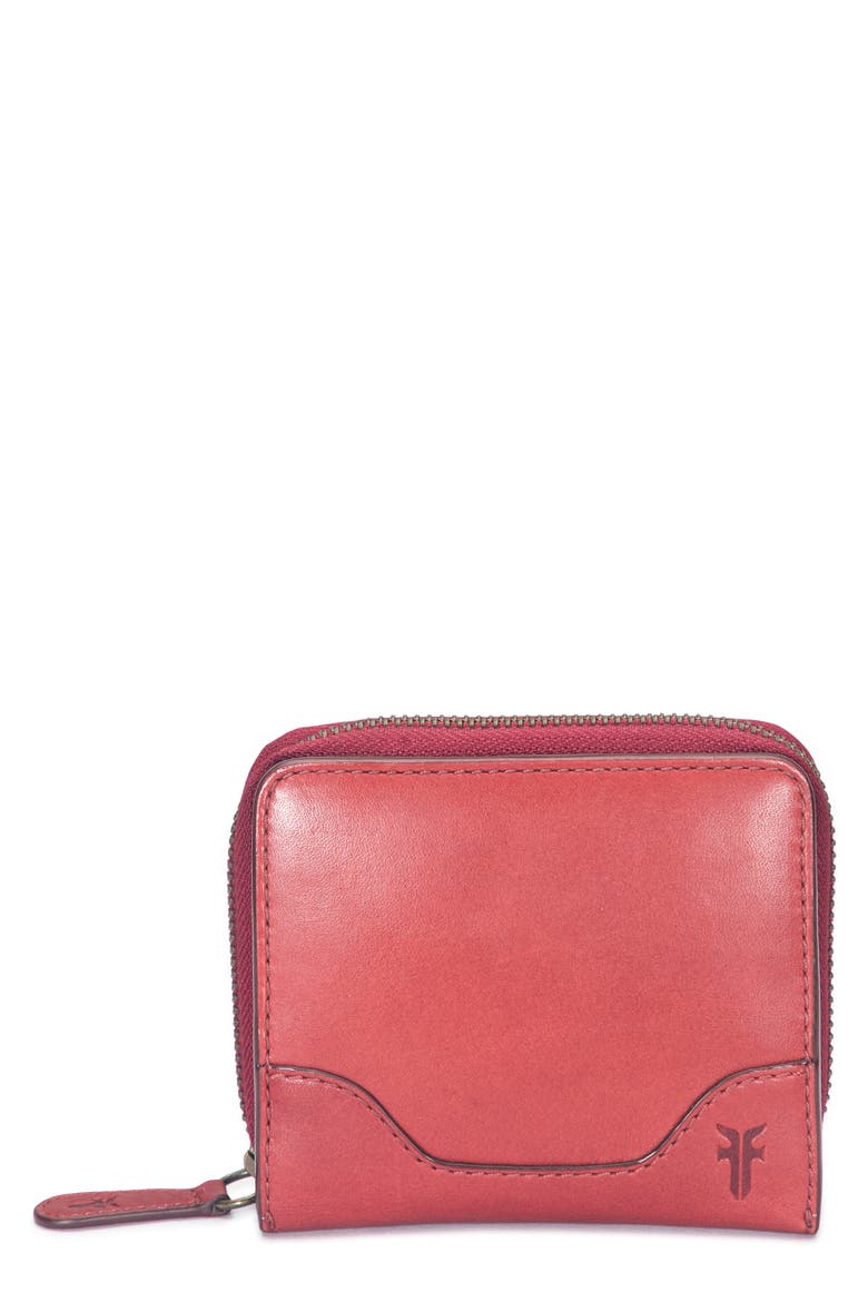 Melissa Zip Around Leather Wallet, Main, color, BURGUNDY