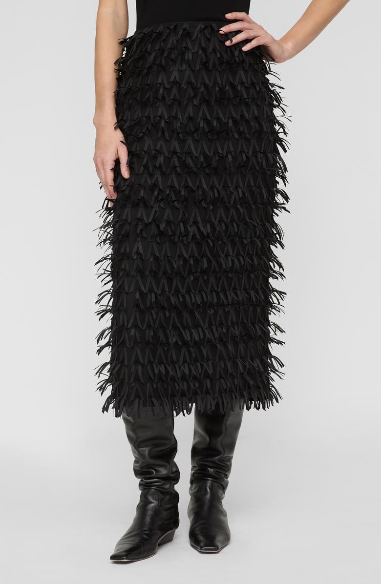 Lafayette 148 New York Embellished Straight Midi Skirt, Main, color, Black