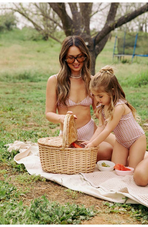 Gottex Kids Vacation Mode Square Neck Ruffle One Piece In Pink