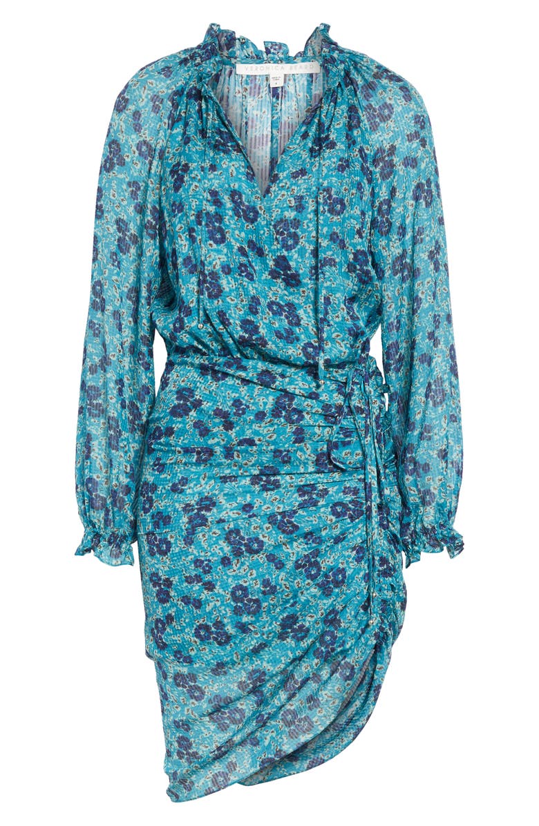 Veronica Beard Becky Floral Print Silk Dress, Alternate, color, 