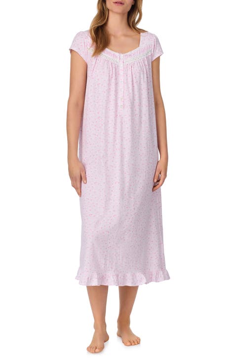 Cap Sleeve Long Cotton Jersey Nightgown