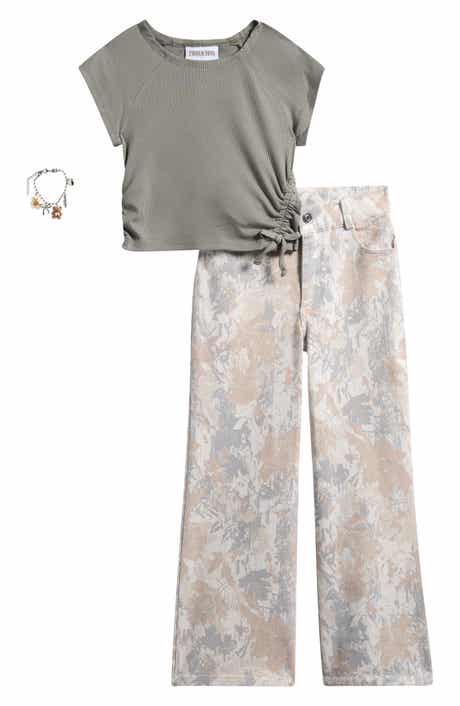 Kids' Cinched T-Shirt, Camo Twill Pants & Bracelet Set