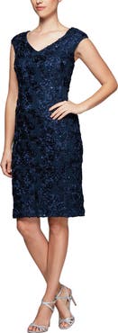 Alex Evenings Alex Evening Rosette Sheath Dress