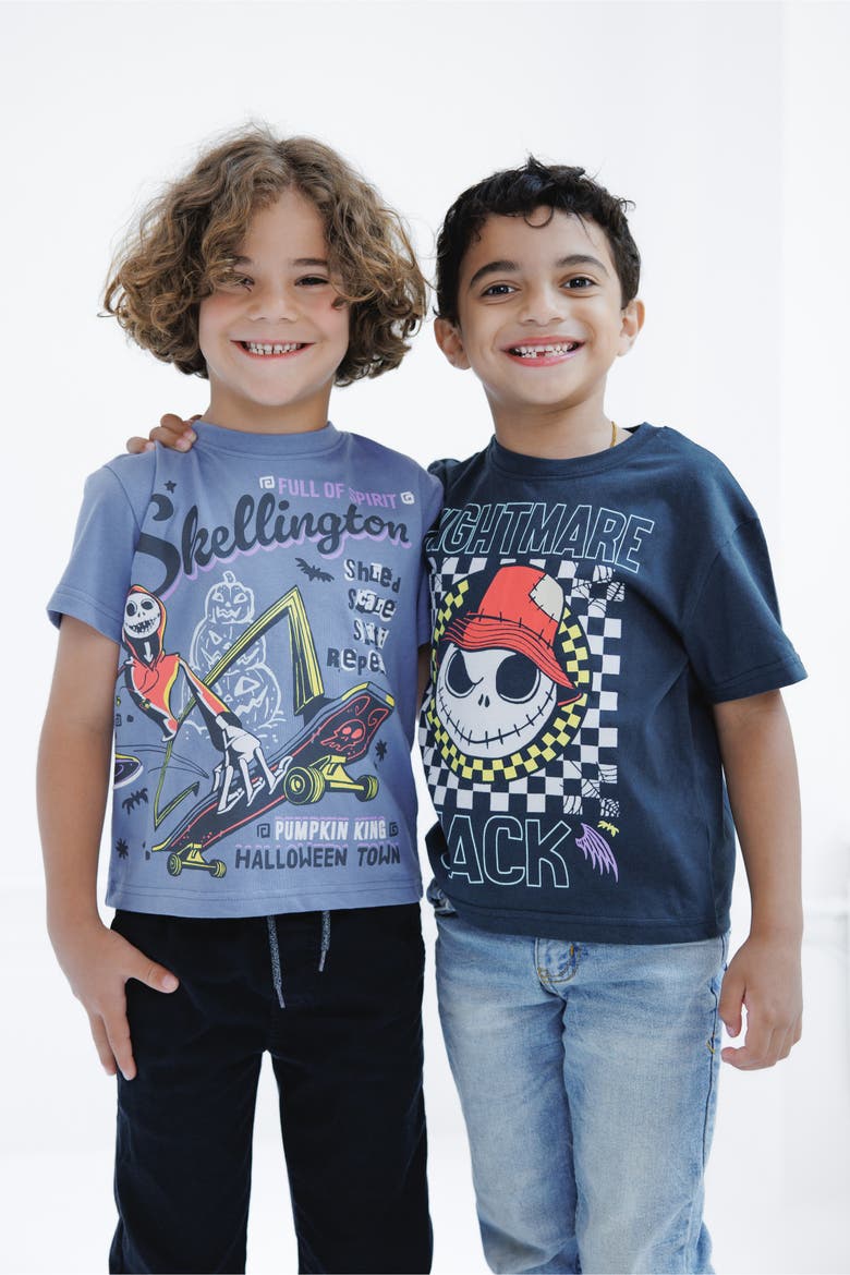 Nightmare Before Christmas 2-Pack Short Sleeve Graphic T-Shirts, Alternate, color, Slate Blue Grey Jack