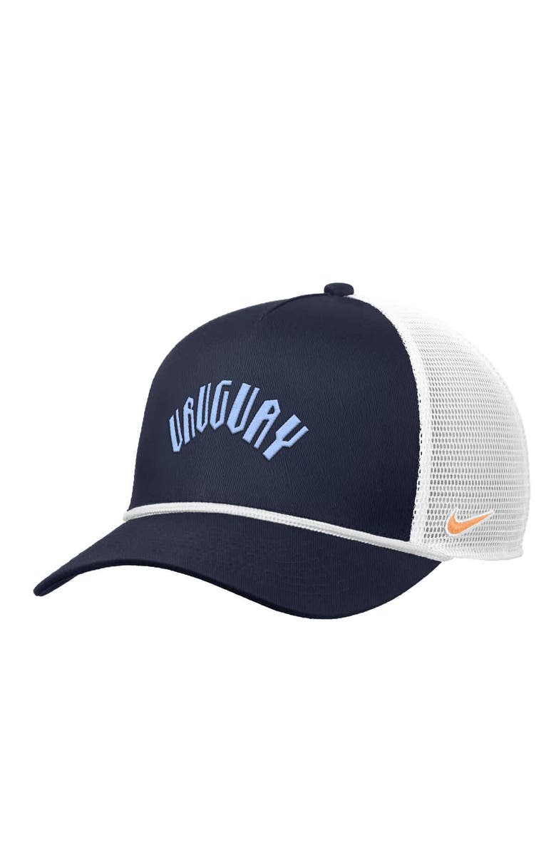Nike Men's Nike Navy Uruguay National Team Rise Rope Trucker A-Frame Adjustable Hat, Main, color, Navy