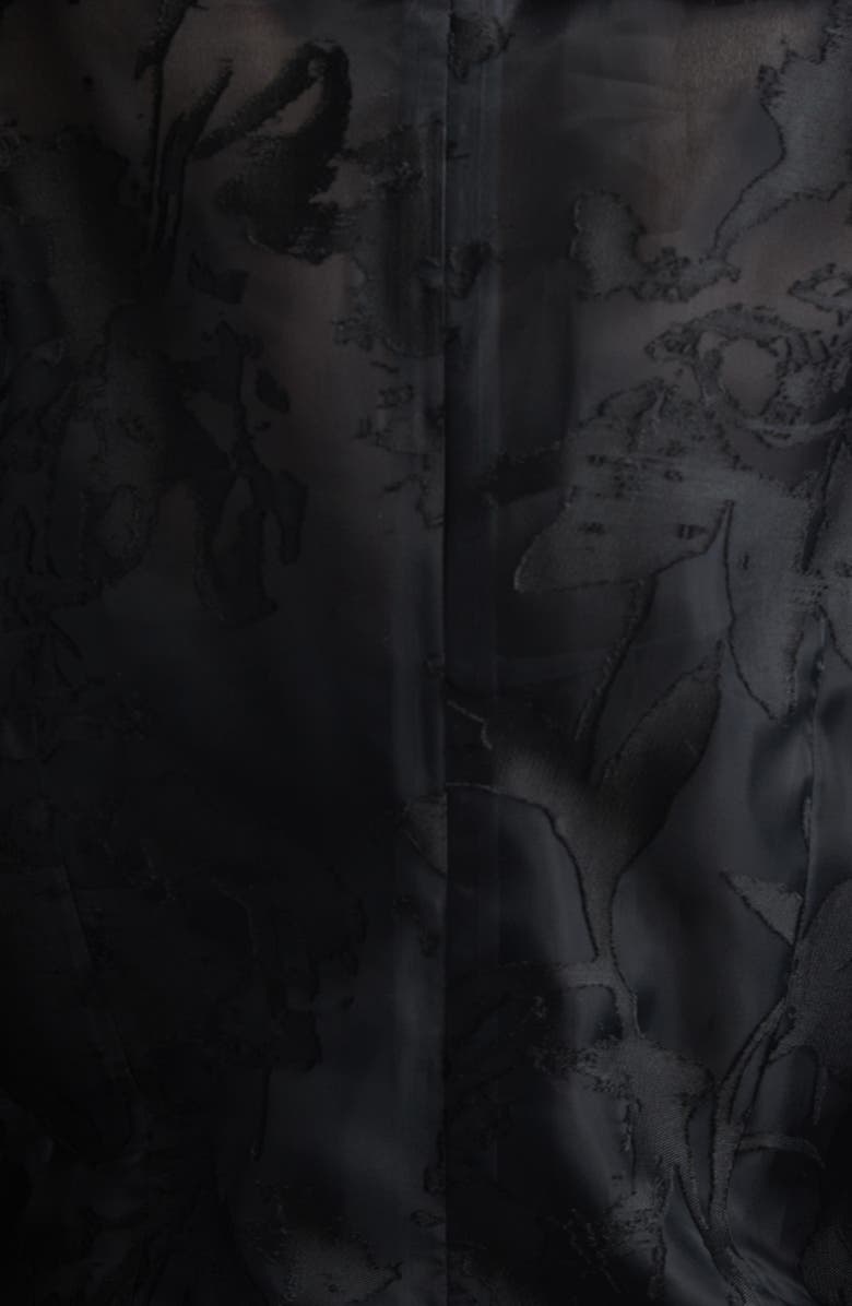 McQueen Long Sleeve Devoré Dress, Alternate, color, Black