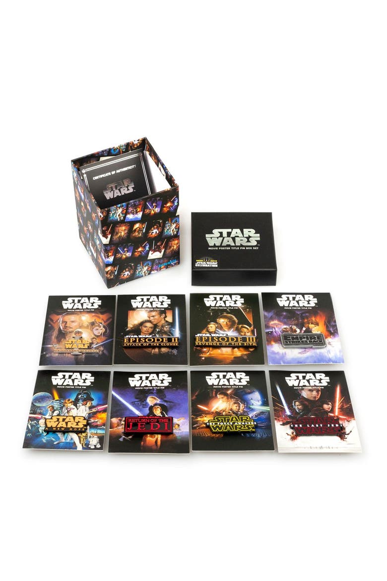 Star Wars Movie Title Pin Collection | Exclusive Poster Title Pin From Each Film, Alternate, color, Multi-Color