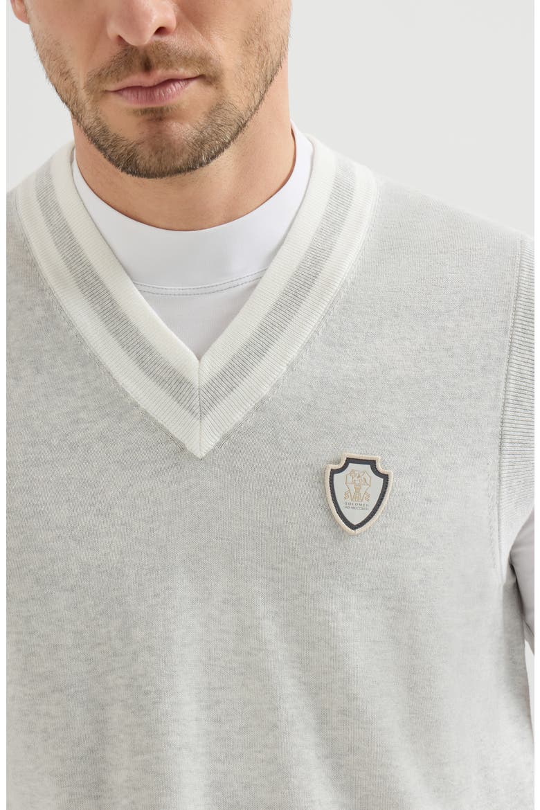 Cotton knit vest, Alternate, color, Fog